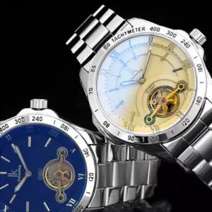 [다잇템]남자 화이트 블랙 합금 패션 체인 손목 시계