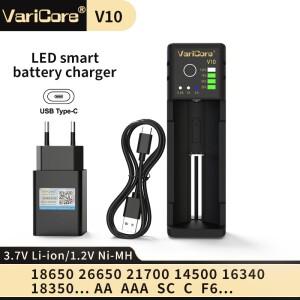 VariCore V10 1.2 V / 3 3.7 4.25V 18650/26650/18350/16340/18500/AA/AAA 배터리 USB 스마트 충전기