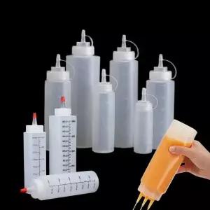 1Pcs 120ml-1000ml 플라스틱 조미료 짜기 병 소스에 대 한 다목적 물총 컨테이너 케첩 바베큐 시럽 오일
