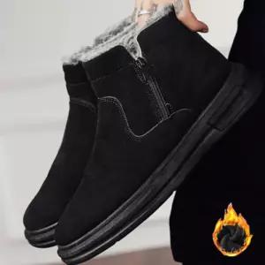 [다잇템]남자 심플 스웨이드 지퍼 털안감 방한 부츠
