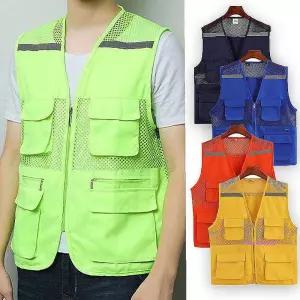 남자 현장 단체 행사 작업 조끼 여름 온모어 망사yza828