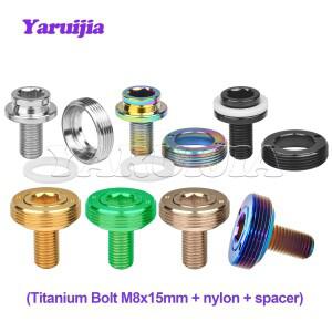 Yaruijia 티타늄 볼트 사각 육각 나사 더스트 캡 가스켓 포함 패스 브롬톤 하단 브래킷 자전거 Ti 부품 M8