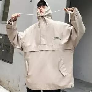 [다잇템]남자 빅사이즈 2컬러 블랙 바람막이 후드티