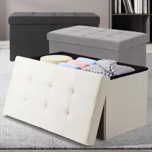 스툴 수납형의자 벤치 대형 현관 소파발받침 패브릭