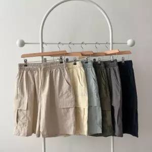 [다잇템]남자 와이드핏 바스락 카고 밴딩 5부 숏팬츠