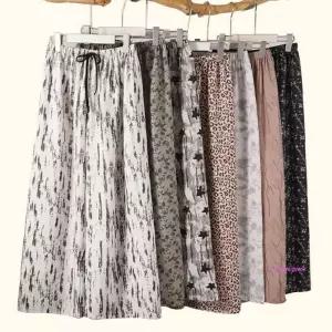 여성 바지 팬츠 면 여름 와이드 요루 밴딩 쿨링 냉감 면팬츠xyz774