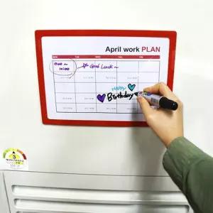 떼엇다붙였다 A4 포켓패드 안내판 5가지색상부착 게시 POP 전시 벽포켓 게시물 알림 알림보드 부착 문꽂이