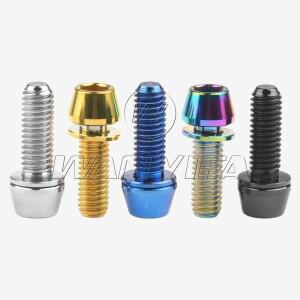 Wanyifa 티타늄 티 볼트 M6x16/18/20/25mm 자전거 디스크 브레이크용 와셔 알렌 키 헤드 나사 포함