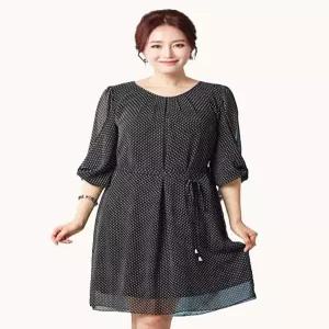 [마담엘레강스][마담엘레강스] 도로시 도트 시폰 원피스 제천 끈 벨트 K181OP02