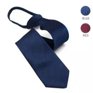 [다잇템]남자 자동 레드 네이비 블루 컬러 지퍼 넥타이