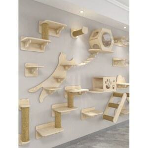 선반 캣워크 벽부착 야옹이 프레임 등반 모넬로 숨숨집 우드 단계 계단 벽선반 냥단 캣워커