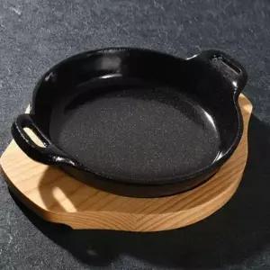 양손 인덕션 스테이크 팬 무쇠 원형 직화 주물