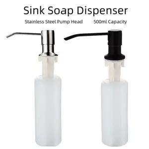 350ml 주방 접시 비누 디스펜서 싱크 펌프 스테인레스 스틸 내장 세제 식기 세척 액체 용기