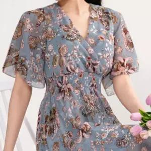 [무슈봉]페이즐리 쉬폰 롱원피스 2col