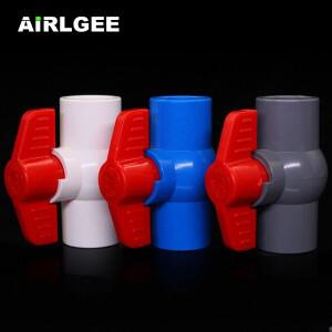 PVC 플라스틱 슬립 엔드 볼 밸브, 화이트 블루 그레이, 내경 2 웨이 수류 컨트롤러 스위치, 20mm, 75mm