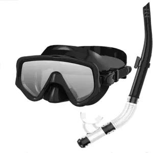 Wionsnow 스노클링 장비 드라이탑 스노클 세트 스쿠버 다이빙 마스크 180 파노라믹 전문 호흡 자유