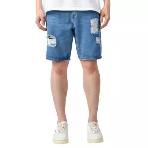 [핫코드]남자 여름 데미지 찢청 인디고 청 반바지 HC826