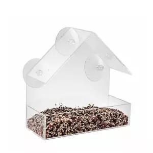 야생새 관찰 투명 피더 창가 부착형 모이통창문 조류 유리식 먹이통 베란다버드 흡착식 그릇 정원꾸미기 급