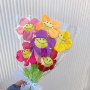 컬러풀 웃음꽃 32cm 인형 해바라기 조화 감성 선물용 장식 소품 카페 인테리어