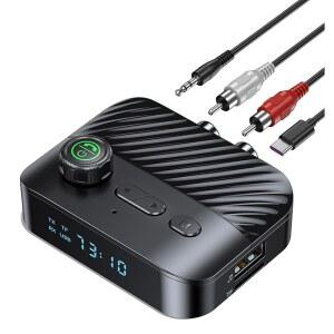 TV용 헤드폰/스피커용 블루투스 송신기 저지연/음량 조절이 가능한 RCA-블루투스 스테레오 수신기용 AUX 어댑터 USB 플래시 드라이브 지원 /TF 카드 KAIY