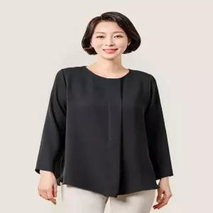 [마담엘레강스][마담엘레강스] 프론트 핀턱 오버핏 블라우스 K241BL23_블랙