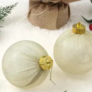 비타리토 시스루 레이스 장식볼 10cm 2p 골드망사트리액세서리 악세사리 트리볼 크리스마스 소품 성탄절