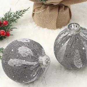 비타리토 블링 글리터 장식볼 10cm 2p 샤인블랙트리액세서리 소품 크리스마스 오너먼트 트리볼 악세사리