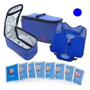 스위스캠프 아이스조끼+아이스쿨러백+냉매8개 쿨조끼pqr302