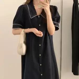 [무슈봉]면 린넨 혼방 여름 반팔 원피스