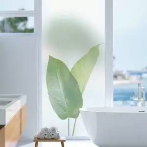 무점착 부착쉬운 안개글라스시트지 이국적인 열대 잎