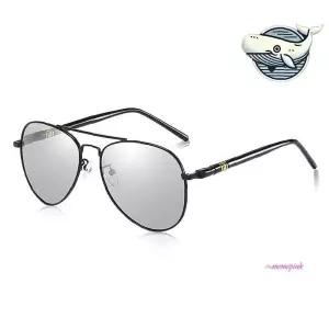 변색 티타늄 선글라스 편광 자외선 커플용 블랙def049