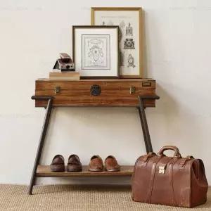 빈티지 현관 콘솔 신발장 선반 복고풍 캐비닛 사이드 테이블