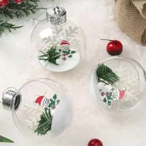 비타리토 스노우 투명 장식볼 3p 8cm 눈사람트리악세사리 크리스마스 트리볼 오너먼트 소품