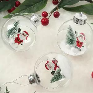 비타리토 스노우 투명 장식볼 3p 8cm 산타트리악세사리 크리스마스 소품 성탄절 트리볼 오너먼트 액세서리