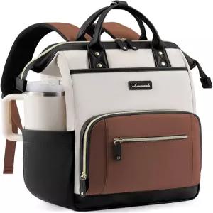 거대 텀블러 홀더가 있는 여성용 LOVEVOOK 노트북 백팩 15.6인치 전문 간호사 교사용 컴퓨터 가방 귀여운