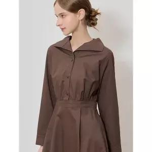 [국내백화점] 쉬즈미스 소피스티 와이드 오픈카라 원피스 격식있는 하객룩 오피스룩 30대원피스 출근룩