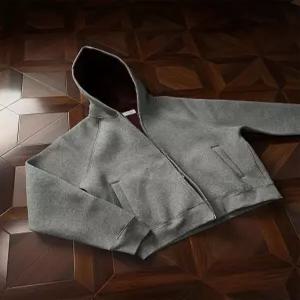 키체샵 남사친 레드 숏 카디건 춘추핏 내피 집업 후드 제왕 아우터 HO3