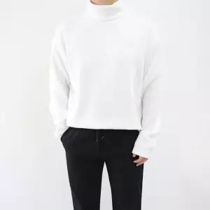 [엠클로]남자 오버핏 빅사이즈 스판 목폴라 니트티셔츠