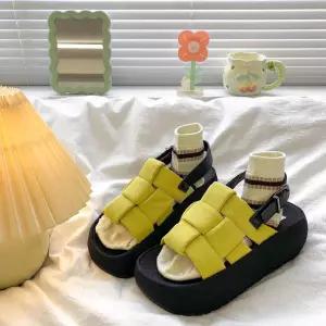 키체샵 여사친 여름 로마슈즈 스트랩 통굽 오픈토 우븐 샌들 비치 아웃도어 HO2