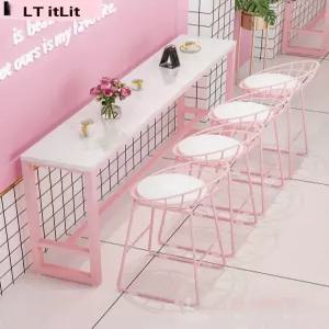 홈바체어 바텐의자 아일랜드식탁의자 핑크 매장 의자 모던 인테리어 바스툴 바텐 홈바