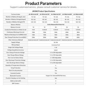 JIKONG V19 Smart Household Energy BMS 8S-16S 24V/48V 100A Li-ion/ Lifepo4/ LTO Battery UART Active