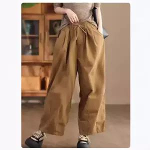 EAMT 여사친 바지 면 빈티지 봄 배기팬츠 칼라 힘찬 슬랙스 앤티크룩 퓨어 이너웨어 EUNG1