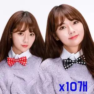 TBZ 파티축제용품 고급도트무늬 양면 나비넥타이-소 x10개