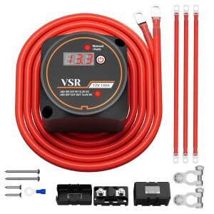 스마트 듀얼 배터리 아이솔레이터 키트 (LED 전압 표시 포함/미포함) 12V 140A 방수 VSR 자동차 감지 릴레