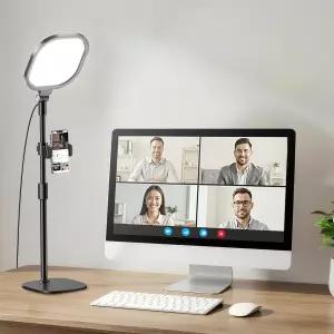 컴퓨터용 줌 조명 통화용 조절 가능한 데스크 30개의 라이트 모드 비디오 컨퍼런스 웹캠용 스탠드가 있는