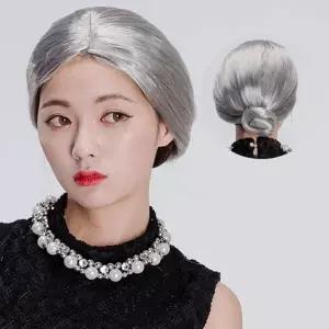 TBZ 파티행사용품 할머니분장 실버가발 뽀글이가발 통가발