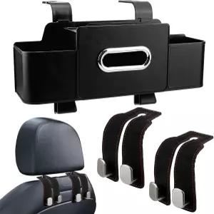 LPZNUYVC 2Pcs 뒷좌석 차량 정리함 세트 가방과 귀여운 위한 헤드레스트 후크 멀티 수납 시트 백 박스 여행