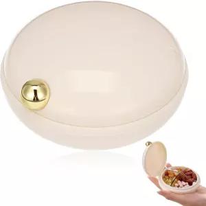 지갑용 플러스마일 여행용 알약 정리함 4개의 구획이 있는 에스테틱 데일리 케이스 대용량 비타민 생선