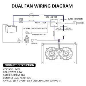 조정 가능한 전기 12V 라디에이터 팬 온도 조절기 제어 릴레이 와이어 하네스 키트