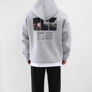 [엠클로]남자 오버핏 네오프렌 스튜디오 프린팅 후드 맨투맨